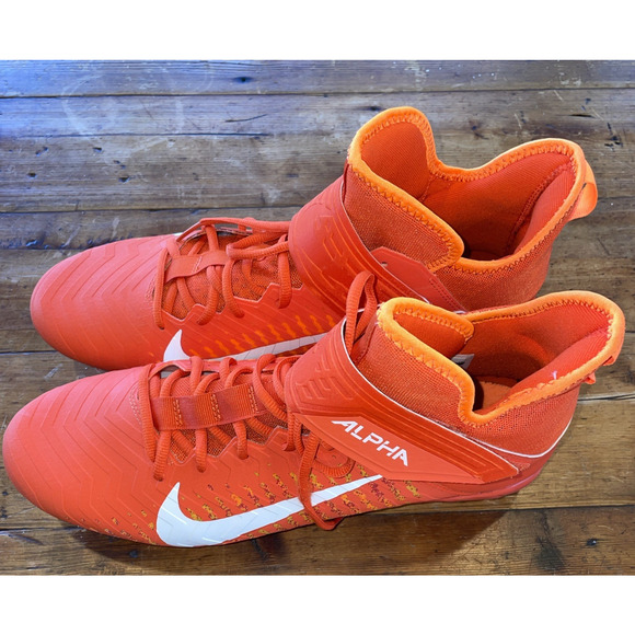 Nike Alpha Menace Pro 2 Mid Football Cleats Men's Sz 13 Orange USED AQ3209-800 - Picture 9 of 16